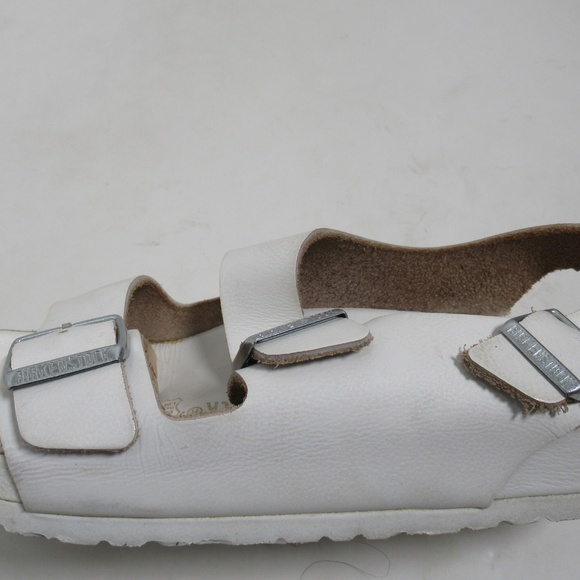 Birkenstock Milano Buckle Leather Sandals White 9 US M / 11 US L / 8 UK / 42 EU